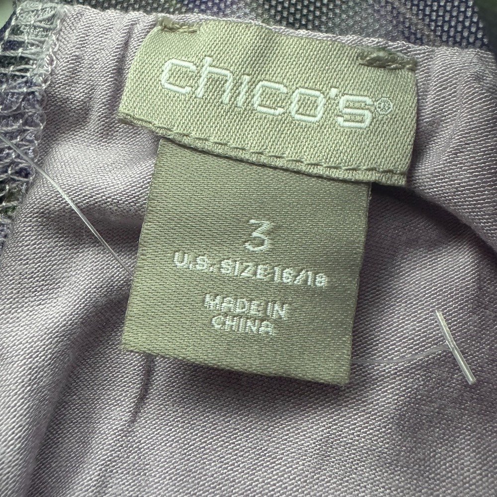 Chico's Purple Ruched Mesh Midi Dress Lined Sleeveless Stretch 16/18 (Chico 3) - Picture 7 of 11